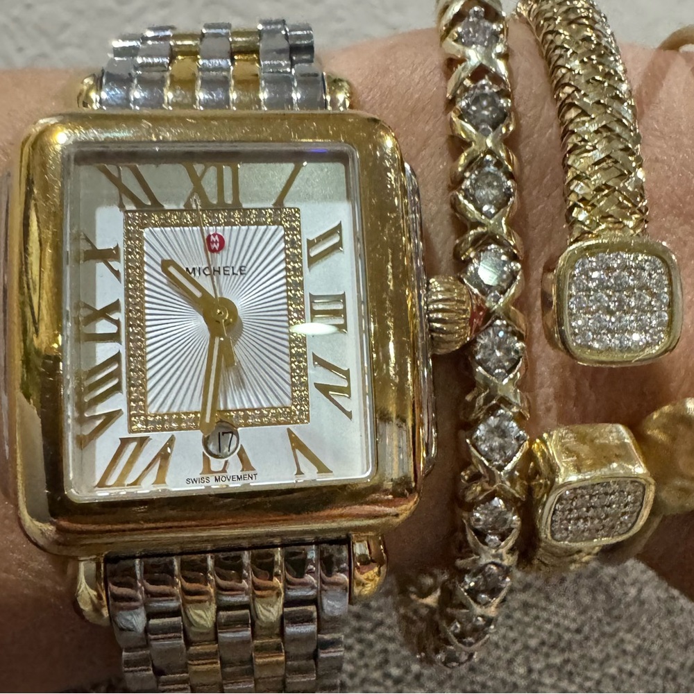 Michele Two-Tone Gold and Silver Watch - Picture 2 of 14